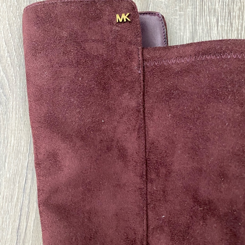 Michael Kors genuine Suede over the knee boots in rich burgundy - Picture 2 of 7